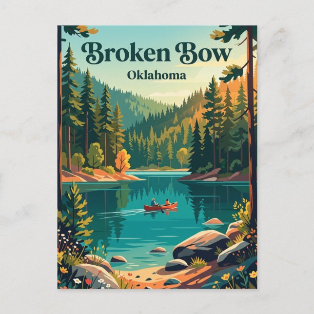 Broken Bow, Oklahoma Postkarte (Vorderseite)