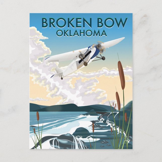 Broken Bow Oklahoma Postkarte (Vorderseite)