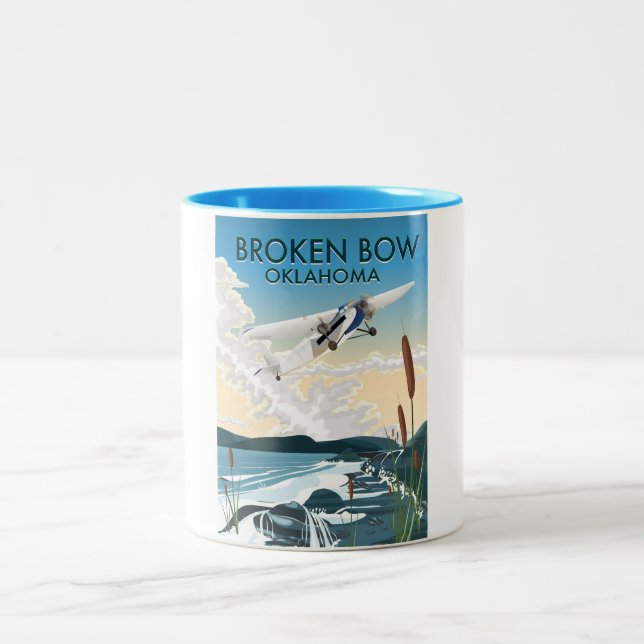 Broken Bow Oklahoma Zweifarbige Tasse (Mittel)