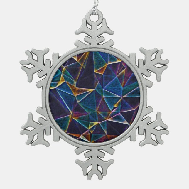 Broken Bubbles Schneeflocken Zinn-Ornament (Vorderseite)