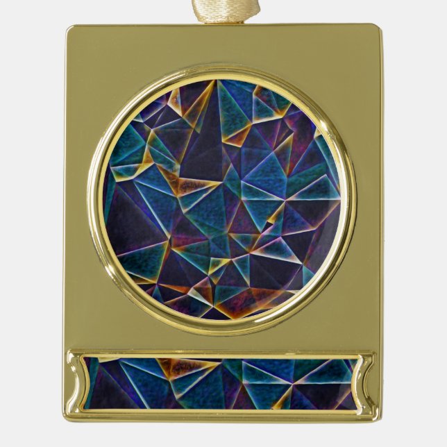 Broken Bubbles Silberplattierte Bannerdekoration Banner-Ornament Gold (Vorderseite)