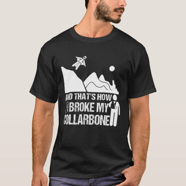 Broken Clavicle Wingsuit Funny Broken Collarbone S T-Shirt (Vorderseite)