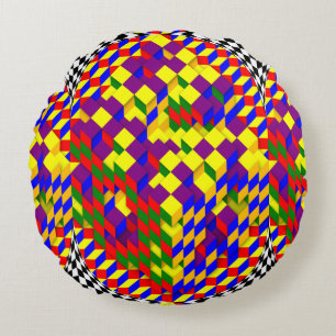 Broken Cube w/Shadow von Kenneth Yoncich Rundes Kissen