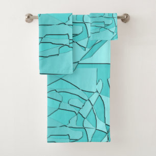 Broken Glass Aquamarin Badhandtuch Set