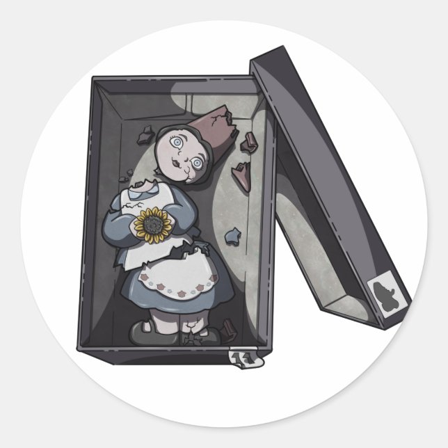 Broken Gnome Runder Aufkleber (Vorderseite)