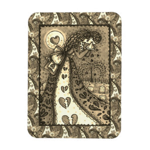 BROKEN HEARED WOPEEPING VALENTINE, FRIEDHOF MAGNET
