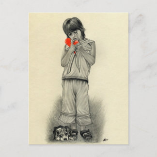 Broken Heart Boy Puppy Postkarte