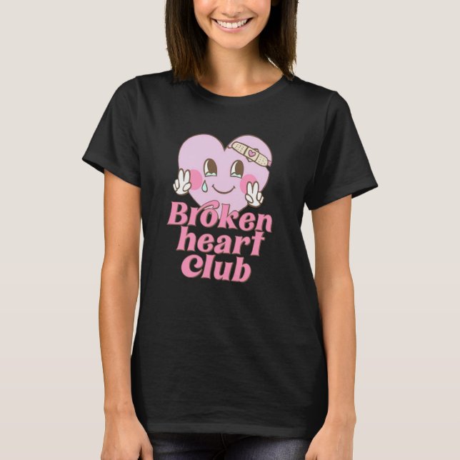 Broken Heart Club Valentine Day Retro Groovy Men W T-Shirt (Vorderseite)