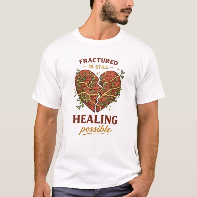 Broken Heart Healing Design T-Shirt (Vorderseite)
