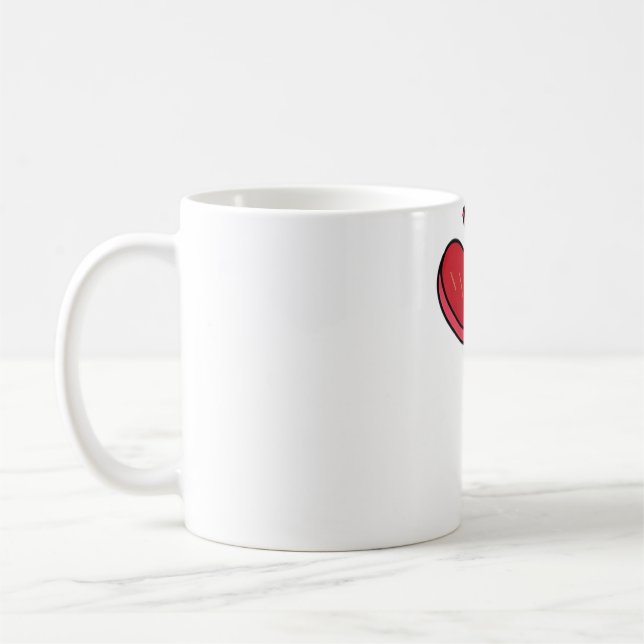Broken Heart Lollipop Candy Red Kaffeetasse (Links)