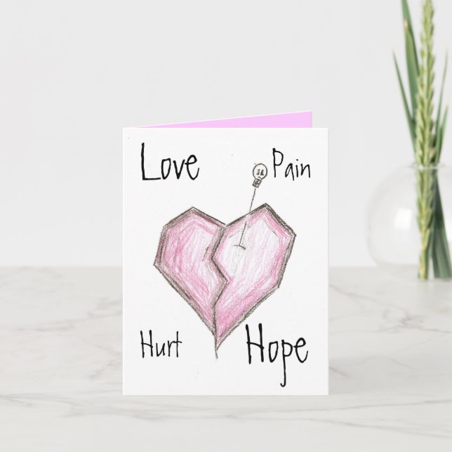 Broken Heart Note Card Karte (Vorderseite)