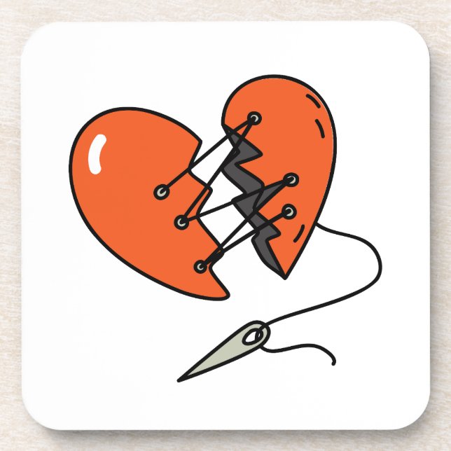 Broken Heart Red Getränkeuntersetzer (Vorderseite)