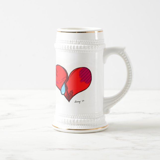 Broken Heart Stein Bierglas (Rechts)