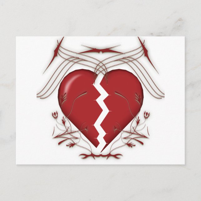 Broken Heart & Tribal Graphics: Postkarte (Vorderseite)