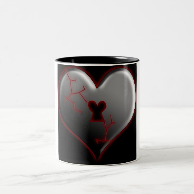 Broken Heart Zweifarbige Tasse (Mittel)