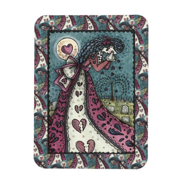 BROKEN HEARTED WOPING VALENTINE, FRIEDHOF GOTH MAGNET (Vertikal)