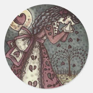 BROKEN HEARTED WOPING VALENTINE, FRIEDHOF GOTH RUNDER AUFKLEBER