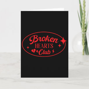Broken Hearts Club Valentine Retro Alternative Sty Karte