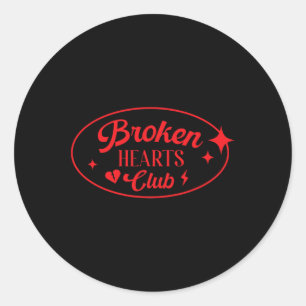 Broken Hearts Club Valentins-Retro-Alternative-Sti Runder Aufkleber