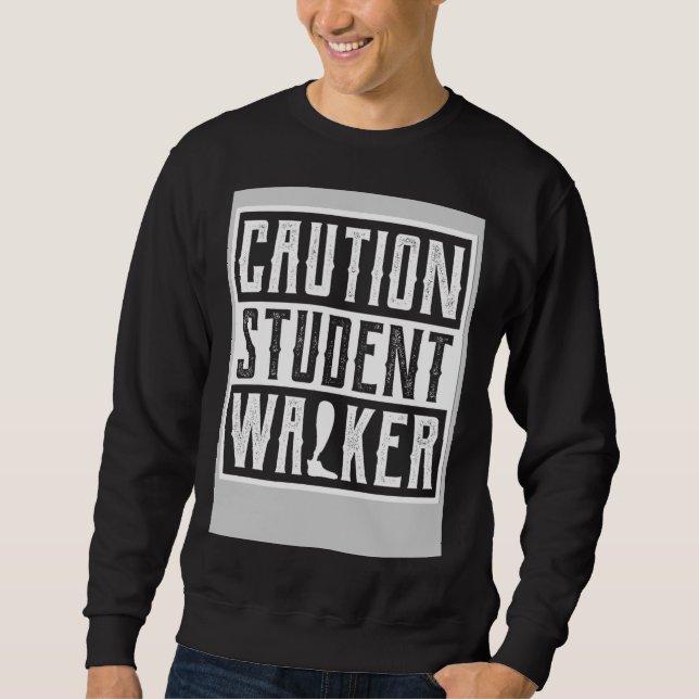 Broken Leg Amputee Get Well Soon Caution Student W Sweatshirt (Vorderseite)