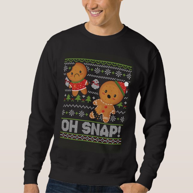 Broken Leg Head Gingerbreads Girl Boy Dancing Snow Sweatshirt (Vorderseite)
