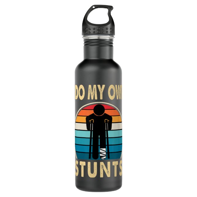 Broken Leg Injury Ankle Knee Funny Get Well bald G Edelstahlflasche (Vorderseite)