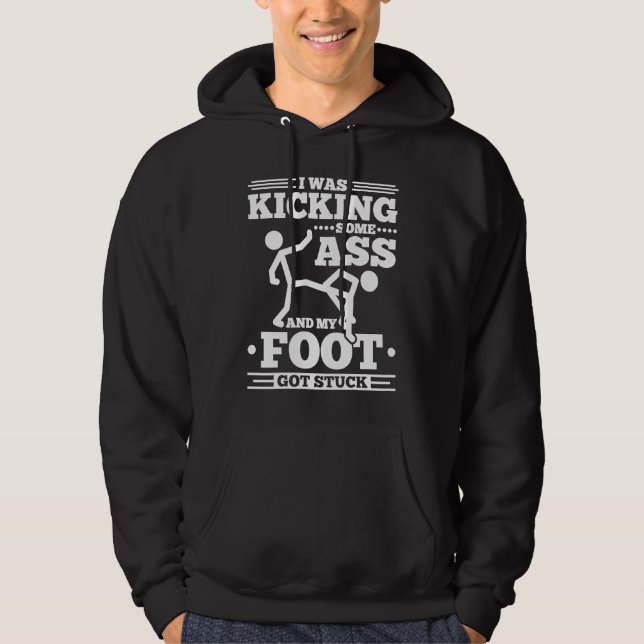 Broken Leg Surgery Foot Got Stuck Injury Skeleton Hoodie (Vorderseite)