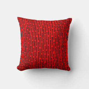 Broken Lines - Black on Red Kissen