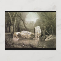 Broken Mayan idol in Copan, Guatemala