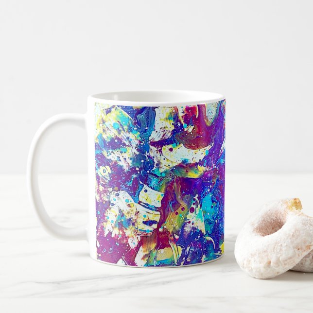Broken Mood Ring Series No. 1 – Fractured Spectrum Kaffeetasse (Mit Donut)