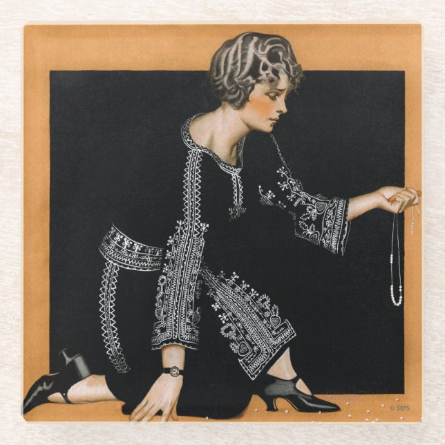 Broken Pearl Necklace Glasuntersetzer (Vorderseite)