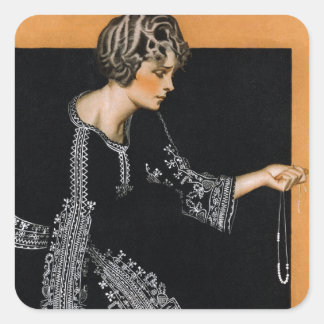 Broken Pearl Necklace Quadratischer Aufkleber