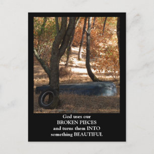 Broken Pieces Rowboat Postcard Postkarte