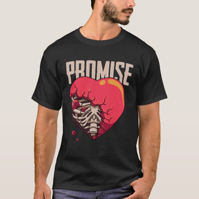 Broken Promise Broken Heart Rib Cage Sad Emo Break T-Shirt (Vorderseite)