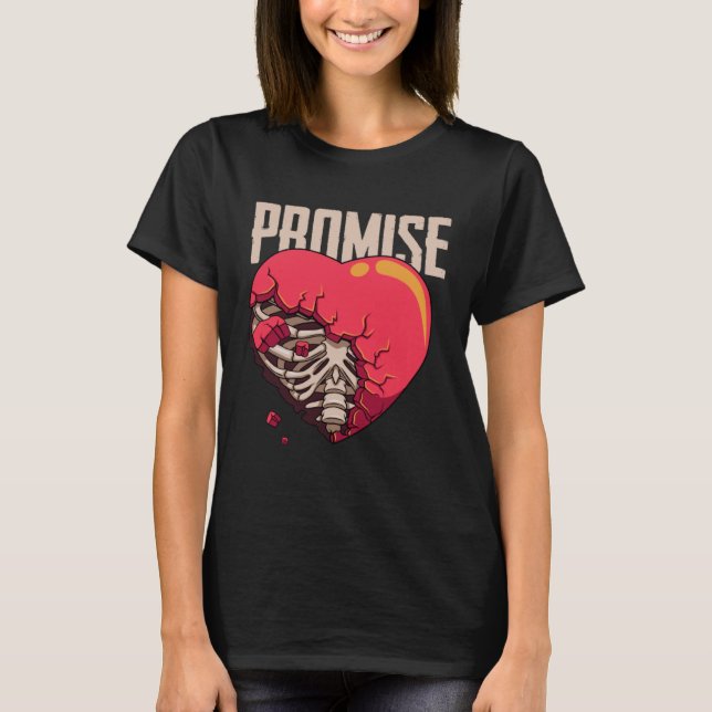 Broken Promise Broken Heart Rib Cage Sad Emo Break T-Shirt (Vorderseite)