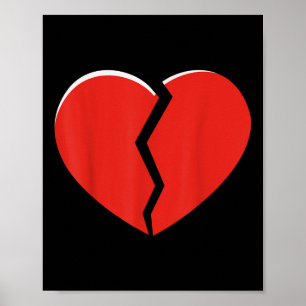 Broken Red Heart Valentinstag Funny Heart Design Poster