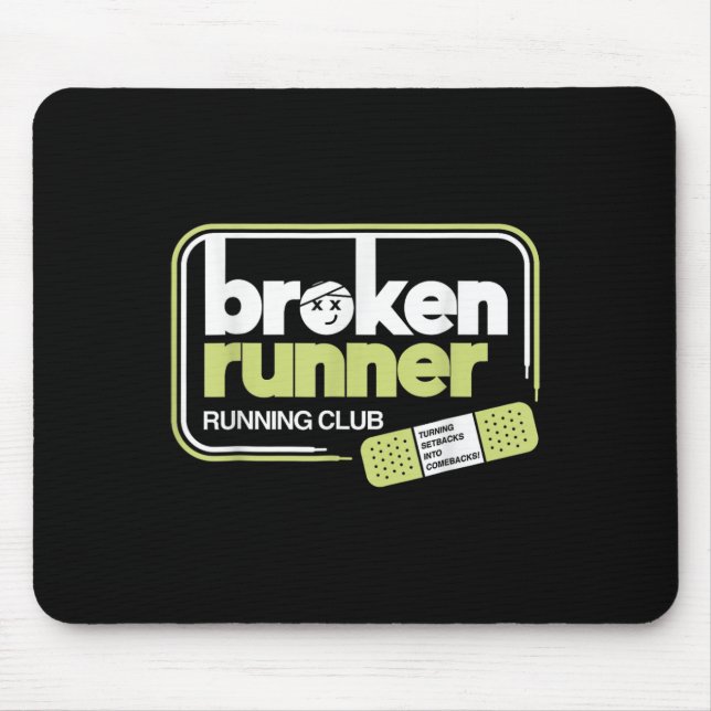 Broken Runner Running Club Rückschläge in C Mousepad (Vorne)
