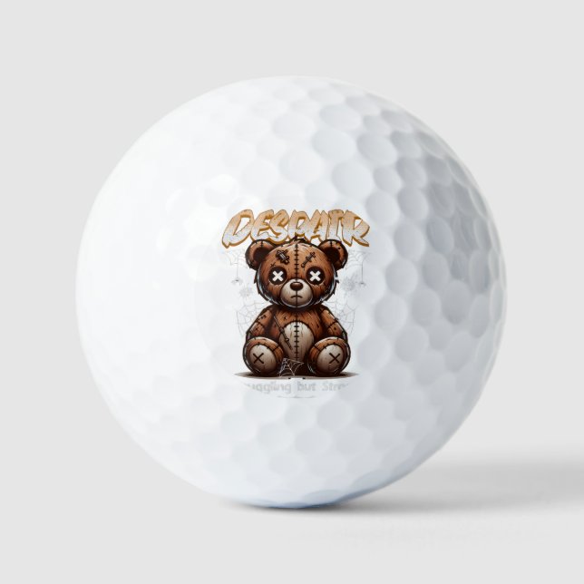 Broken Teddy Golf Ball - Kämpfen, aber stark (Vorderseite)