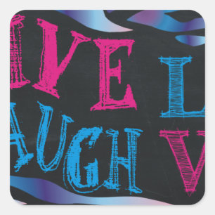 Broken Zebra Chalkboard Quadratischer Aufkleber