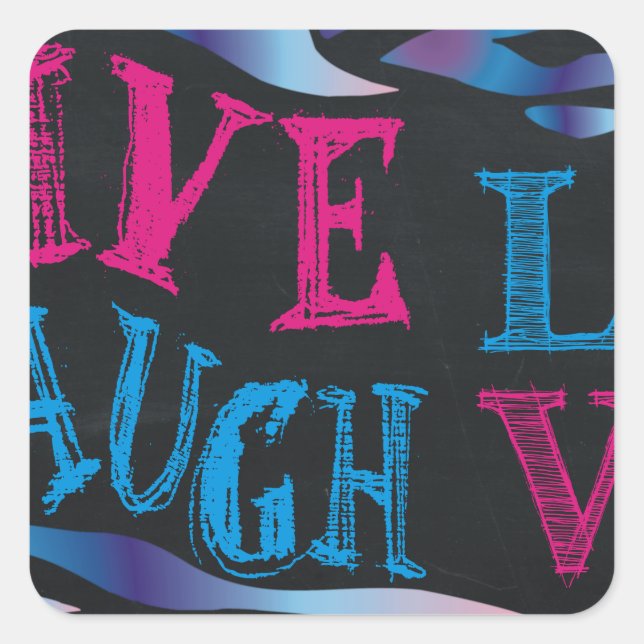 Broken Zebra Chalkboard Quadratischer Aufkleber (Vorderseite)