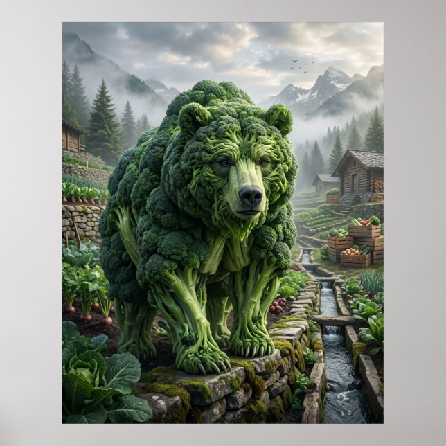 Brokkoli-Bären-Terrasse Poster (Vorne)