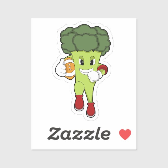 Brokkoli beim Fußball-Sport Aufkleber (Blatt)