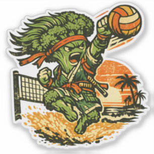 Brokkoli Bushido Beachvolleyball — Sommer Spike  Aufkleber
