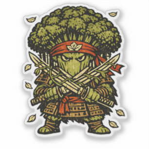 Brokkoli Bushido — Beschützer des Waldes Aufkleber