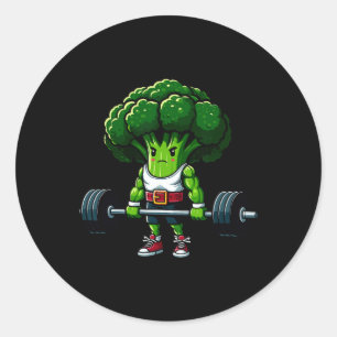 Brokkoli Deadlift Gewichtheben Gym Vegan T-Shirt P Runder Aufkleber