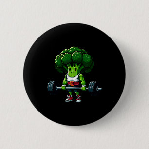 Brokkoli Deadlift Gewichtheben Gym Vegan Tee Powe Button