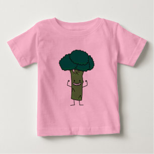 Brokkoli, der glückliches Baumkopf-Grüngemüse Baby T-shirt