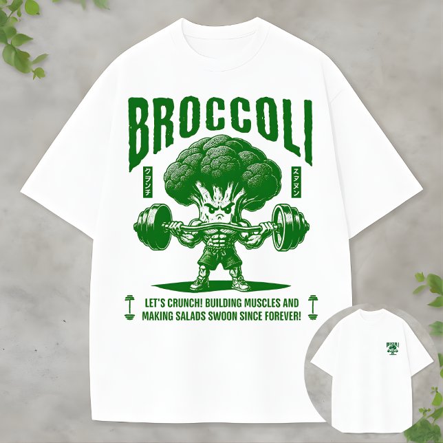 Brokkoli Fitnessstudio Held Lustiges Muskel Gemüse T-Shirt (Von Creator hochgeladen)