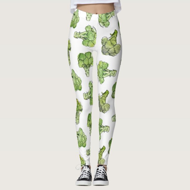 Brokkoli - zerstreut leggings (Vorderseite)