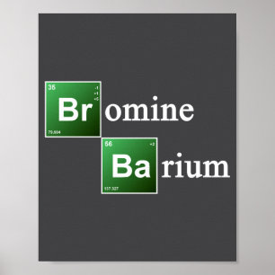 Brom und Barium Periodensystem Chemie Element Poster